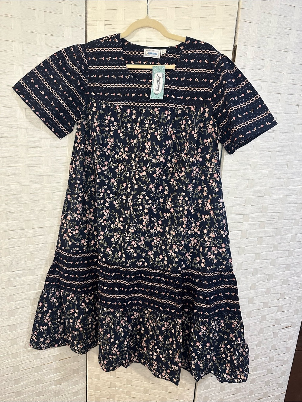 National NWT Cotton Floral Midi Dress M Cottagecore Teacher Prairie GrandmaChic